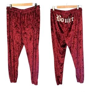 Forever 21 Pants Size Large Velour “Boujee” Drawstring